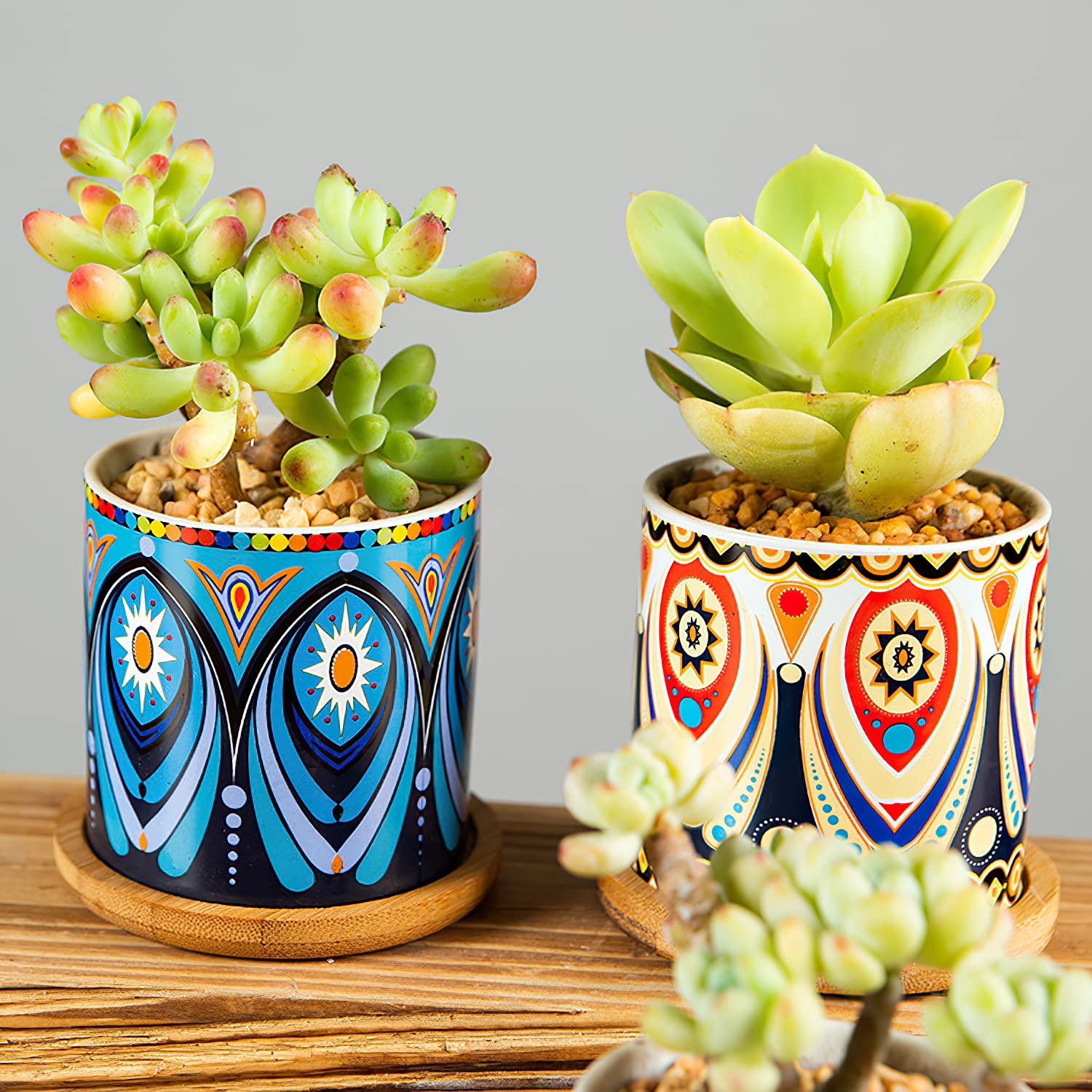 花瓶・フラワースタンド Mid-Century Boxcar Succulent Planters Amazon.com : ZIOZERTT Adjustable Plant Stand with Tray,Indoor Wood